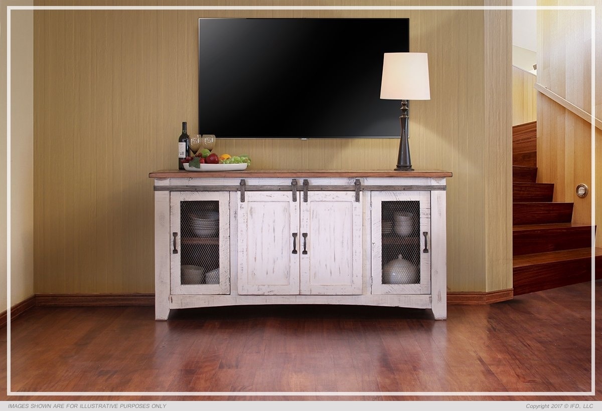Pueblo White TV Stand by International Furniture Direct